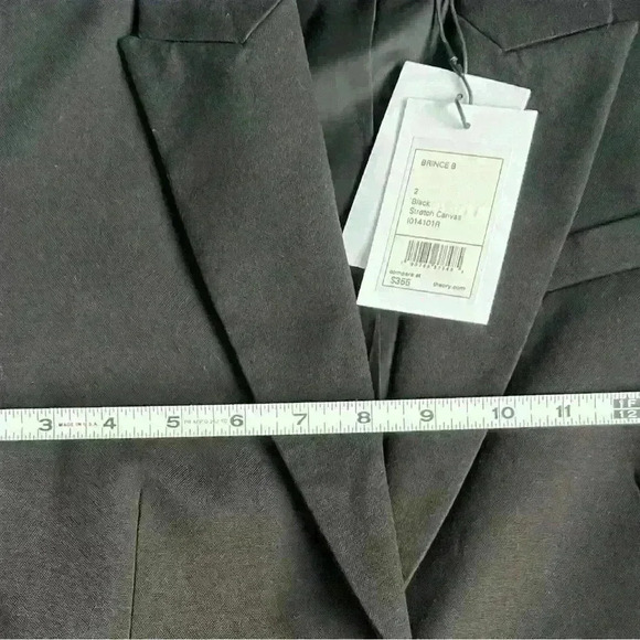 Theory Brince B Blazer Jacket size 2 Black Stretch Canvas NWT - Picture 8 of 10